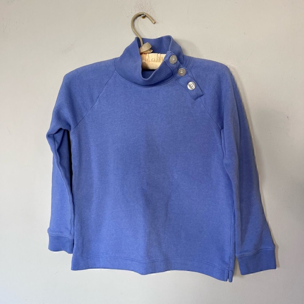 Crewcuts | periwinkle, side button, long sleeve, turtleneck sweatshirt